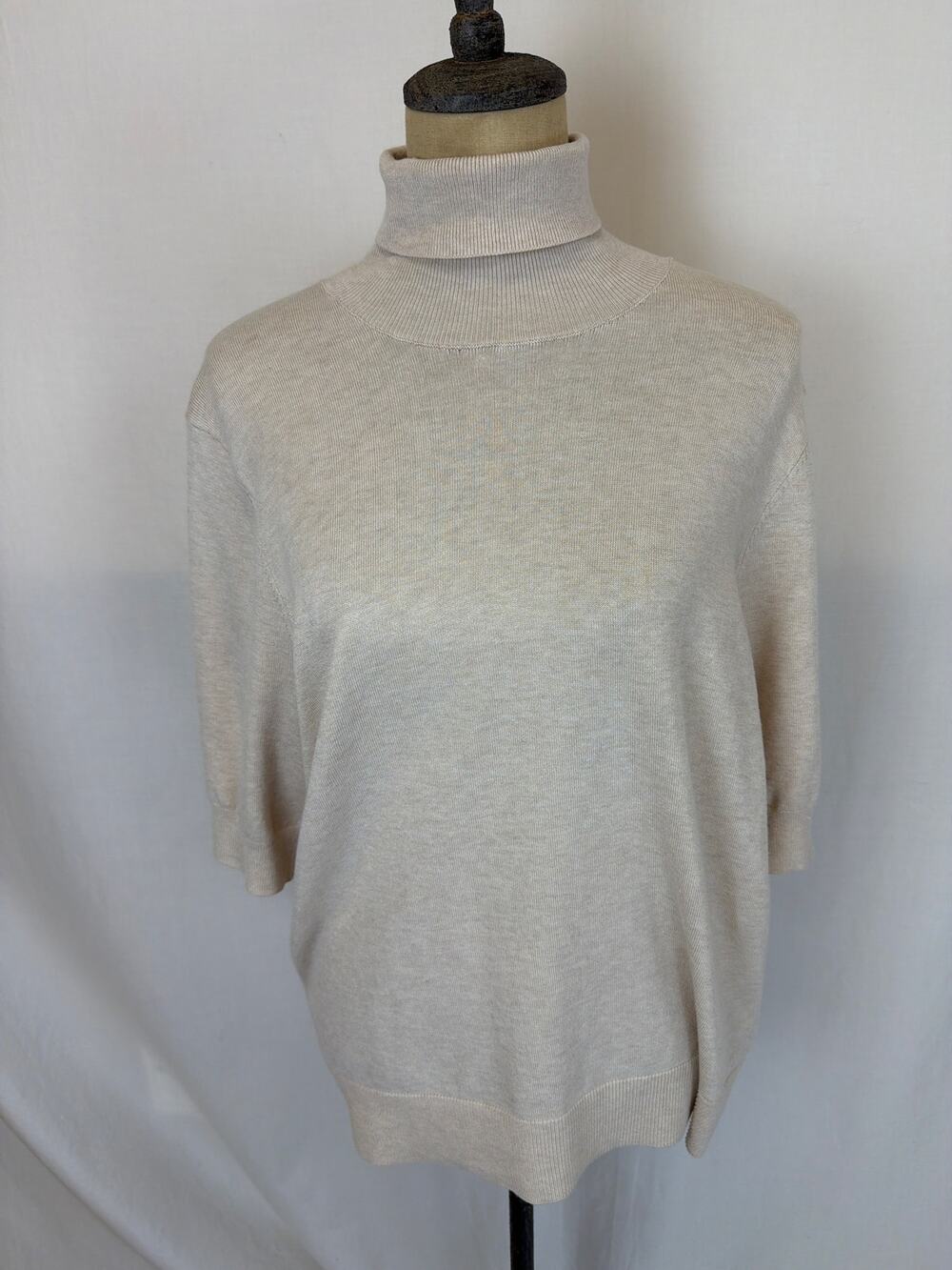 NWT Soya Concept Boutique Oatmeal  Short Sleeve Sweater SZ XL #0515